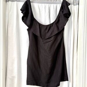 Tommy Bahama Black Dress with Ruffle Sleeves sz S
